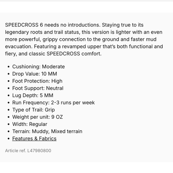 Salomon Speedcross 6 Trail Running Sneakers in Orchid Petal - Picture 6 of 6